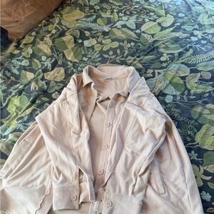 JoyLab Women's Cream Button-Up Hoodie